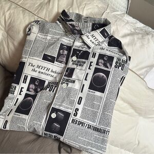 Newspaper Print Men's Shirt